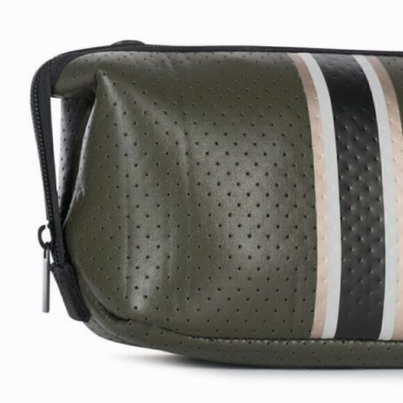 Dark Green Coated Neoprene - Cosmetic Case - NEW   NWT - Picture 7 of 9